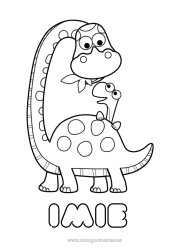 Rysunek za darmo Dinozaury Kocham cię. Zwierzę