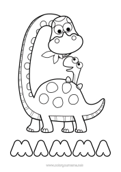 Gratis färgläggning Dinosaurier Jag älskar dig. Djur