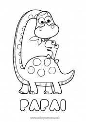 Página de desenho infantil Dinossauros Eu te amo Animal