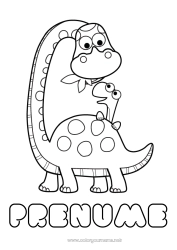 Desen liber de colorat Dinozauri Te iubesc. Animal