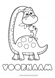 Gratis tekening Dinosaurussen Ik hou van jou Dier