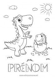 Coloriage à personnaliser Dinosaures Animal Tyrannosaure