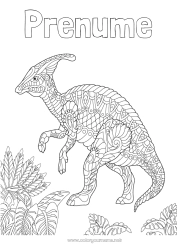 Pagină de colorat gratuită Liniștit și zen Mandala Dinozauri Animal