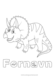 Farvelægningssiden tilpasning Dinosaurer Dyr Triceratops