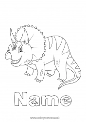 Coloring to customize Dinosaurs Animal Triceratops