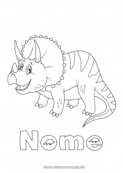 Desenho para personalizar Dinossauros Animal Tricerátopo