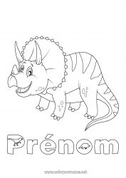 Coloriage à personnaliser Dinosaures Animal Tricératops