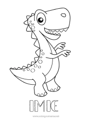 Rysunek za darmo Słodki Dinozaury Zwierzę Tyranozaur