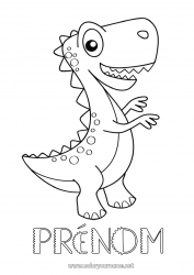 Coloriage gratuit Mignon Dinosaures Animal Tyrannosaure