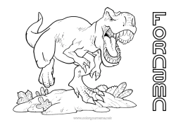 Gratis färgläggning Dinosaurier Djur Tyrannosaurus