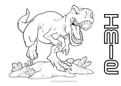 Kolorowanka za darmo Dinozaury Zwierzę Tyranozaur