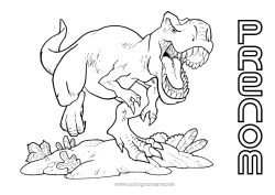 Coloriage gratuit Dinosaures Animal Tyrannosaure