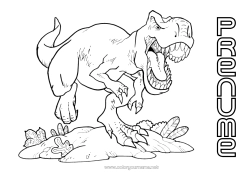 Desen liber de colorat Dinozauri Animal Tyrannosaur.