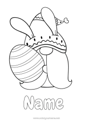 Free colouring Gnome Easter eggs Easter