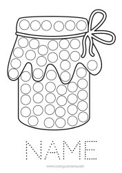 Free colouring Food Children's activities Spot markers Jam