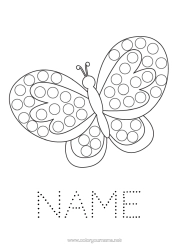 Free colouring Butterfly Children's activities Animal Spot markers Insects