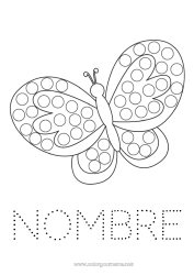 Colorear para personalizar Mariposa Actividades para niños Animales Marcadores de puntos Insectos