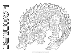 Gratis färgläggning Lugn och zen Mandala Dinosaurier Djur