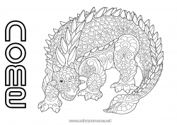 Disegno gratuito Calmo e sereno Mandala Dinosauri Animale