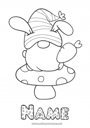 Free coloring Spring Mushroom Gnome