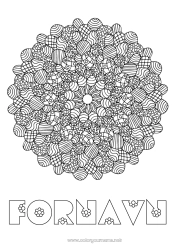 Gratis farvelægning Mandala Påskeæg Påske Komplekse farvelægninger