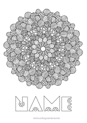 Free colouring Mandala Easter eggs Easter Complex colouring pages