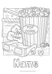 Coloring to customize Movie theater Popcorn Treats