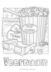 Gratis tekening Bioscoop Popcorn Lekkernijen, zoetigheden