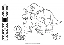 Colorear gratis Dinosaurios Animales Triceratops