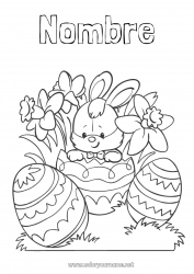 Dibujo libre Flores Primavera Conejo Huevos de Pascua Pascua de Resurrección Narcisos Animales del bosque