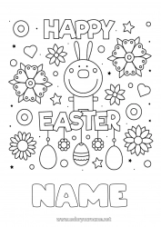 Free coloring Flowers Spring Bunny Easter eggs Easter Forest animals