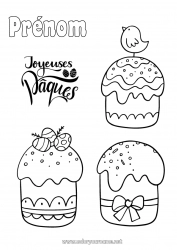 Coloriage gratuit Gâteau Nourriture Pâques Gourmandises, sucreries 