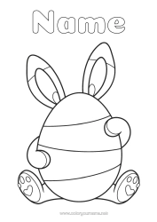 Free colouring Rabbit Animal Easter eggs Easter Easy colouring pages Forest animals