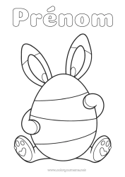 Coloriage gratuit Lapin Animal Oeufs de Pâques Pâques Coloriages faciles Animaux de la forêt