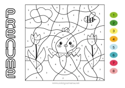 Pagină de colorat gratuită Primăvară Pui Desene magice de colorat Activități pentru copii Animal Desene de colorat ușoare Animale de fermă