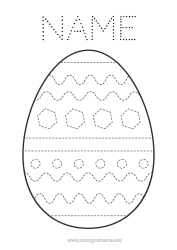 Free colouring Spring Children's activities Easter eggs Easter Large Easter egg Easy colouring pages Trace and colour.