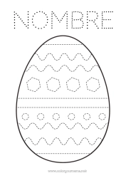 Colorear gratis Primavera Actividades para niños Huevos de Pascua Pascua de Resurrección Gran huevo de pascua Dibujos fáciles para colorear Trazo y color