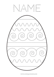 Free colouring Spring Children's activities Easter eggs Easter Large Easter egg Easy colouring pages Trace and colour.