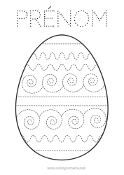 Coloriage à personnaliser Printemps Activités enfants Oeufs de Pâques Pâques Gros oeuf de Pâques Coloriages faciles Trace et colorie