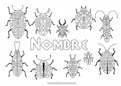 Colorear gratis Animales Egipto Dibujos complejos para colorear Insectos