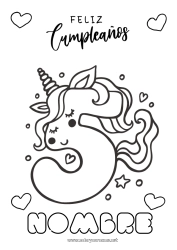 Dibujo libre Cumpleaños Número Unicornio Dibujos fáciles para colorear Mensaje de feliz cumpleaños (inglés) Gran número de edad Dragones, unicornios y animales fantásticos