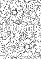 Gratis färgläggning Blommor Utsmyckat namn Solros Marguerite Komplexa målarbilder Dekorativ bakgrund