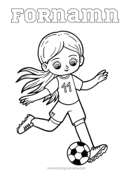 Gratis färgläggning Fotboll Fotboll Sport Flicka Mellannivå färgläggningar Lagsporter Kvinnlig fotboll Fotbollsspelare