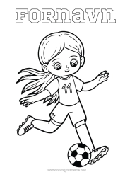 Gratis fargelegging Fotball Fotball Sport Jente Mellomliggende fargelegginger Lagidrett Kvinnefotball Fotballspiller fotballspiller
