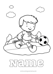 Colouring to customise Football Football Sport Boy Intermediate Colouring Sheets Team Sports Footballer