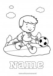 Free coloring Football Soccer ball Sport Boy Intermediate coloring pages Team sports Soccer player