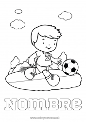 Colorear para personalizar Fútbol Balón de fútbol Sport Chico Dibujos intermedios para colorear Deportes en equipo Jugador de fútbol