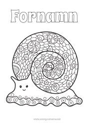 Gratis färgläggning Mandala Djur Snigel