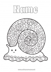 Free coloring Mandala Animal Snail