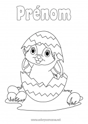 Coloriage gratuit Printemps Lapin Animal Oeufs de Pâques Pâques Animaux de la forêt